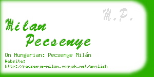 milan pecsenye business card